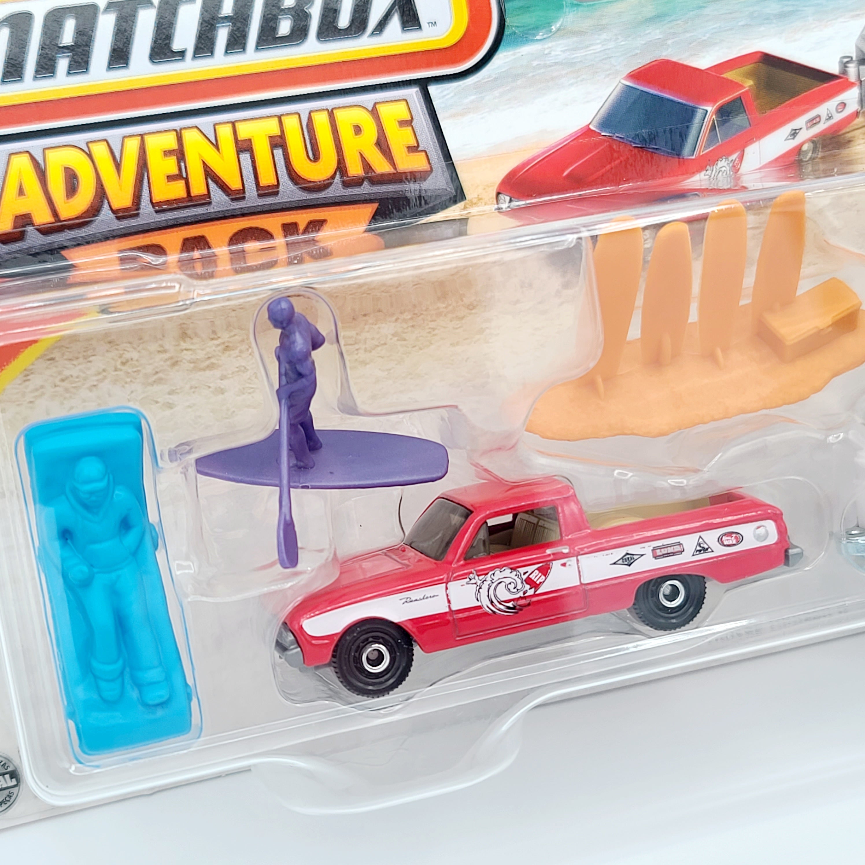 Matchbox '61 Ford Ranchero / Travel Trailer Camper - Surfing II (2025 Adventure Pack Mix 2)